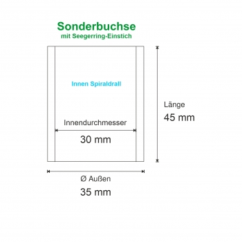 Sonderbuchse Ø 30x35x45 mm, gehärtet, schweißbar (IS)